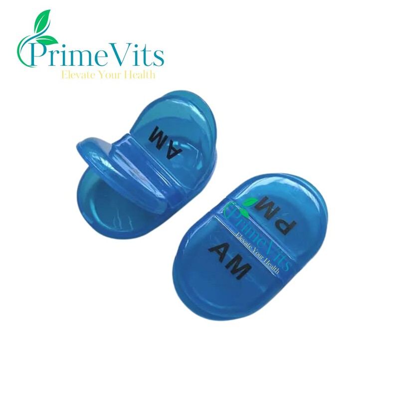 PRIMEVITS 2 Compartments Am Pm Small Pocket Mini Pill Case