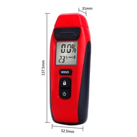 Wood Moisture Meter, Digital Moisture Temperature Sensor Portable Wood Water Moisture Tester for Paper, Firewood and Bamboo