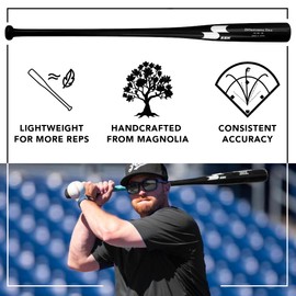 SSK Z9 Professional Edge Coaches Wood Fungo Bat 33" 35" 37" - Baseball & Softball - 60 Day Warranty (Red/Red/White, 37")