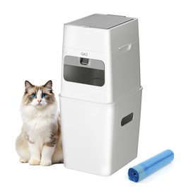 GKJ Cat Litter Trash Can | Litter Disposal Bin | Cat Litter Garbage Can Disposal System | Litter Box Trash Can | Includes 1 roll of 16 Easy Tear-Off Bags