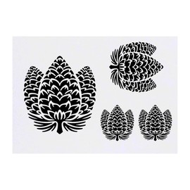 4 x 'Pinecone Trio' Temporary Tattoos - Water Resistant, Skin-Safe, Non-Toxic Transfers, Mixed Sizes (TO00070440)