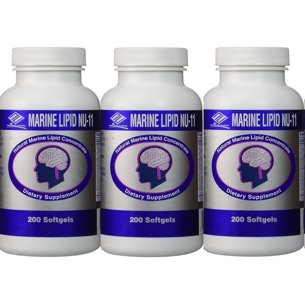3 packs Marine Lipid NU-11 (200 Softgels)