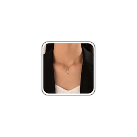 Inilbran Boho Crystal Cat Necklace Choker Gold Rhinestone Cat Choker Necklace Vintage Cute Cat Necklace Glitter CZ Cat Necklace Chain Jewellery for Women, Zinc, No Gemstone