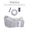 Cangurera Portabebé Mochila Multifuncional Con Asiento Bebé Color Gris