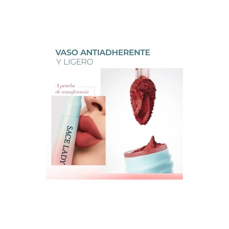Sacelady Labial Y Delineador 2 En 1 Mate Suave No