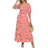 Lyrur Women's Maxi Dress with Pockets Summer Casual Sundress Puff