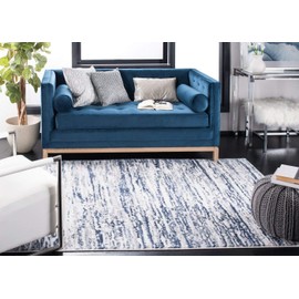 Safavieh Amelia Collection ALA768B Modern Abstract Area Rug, 11' x 11' Square, Grey / Navy