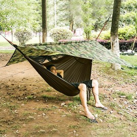 Camping Hammock Mosquito Net Outdoor Tarp Travel UV Tent Tarp Hammock 2 Person 200 kg for Trekking, Travel, Beach, Garden