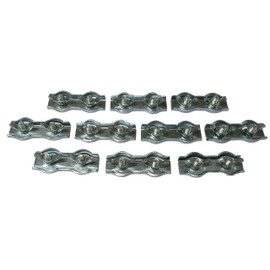 Duplex Wire Rope Grips With Wing Nuts X10 3MM - 6MM (Steel Cable Clamp Clips) (6MM)