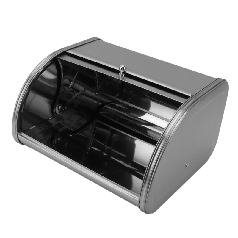Stainless Steel Bread Box, Bread Box Exquisite Appearance Small Flat