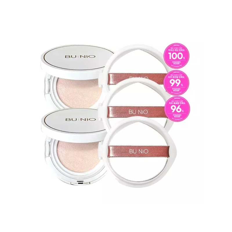 BUNIO 뷰니오 카밍 쿨 톤업 선쿠션 본품2개+리필3개 연예인추천 대용량패키지 SPF50+