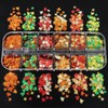 12 Grids Autumn Maple Leaf Nail Art Glitter Sequins Fall
