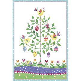Caspari 5 Greeting Cards Notelets & envelopes - Easter Cards - Egg Tree - 10 x 15 cm