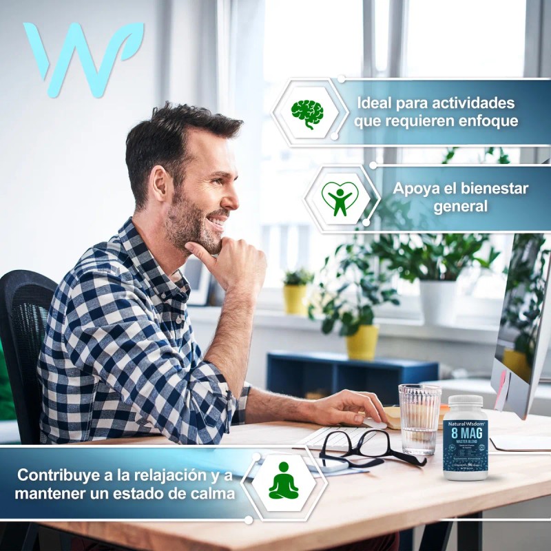 8 Magnesios Citrato de magnesio,180 cápsulas
