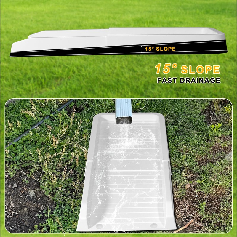 Aobiono Downspout Splash Block, Gutter Downspout Extensions Diverter, 24" Gutter