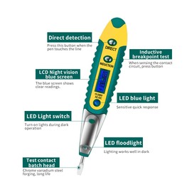 Fasizi 2Pcs Digital Test Pencil Tester Electrical Voltage Detector Pen LCD Display Screwdriver VD700 AC/DC 12-250V Voltage Indicator