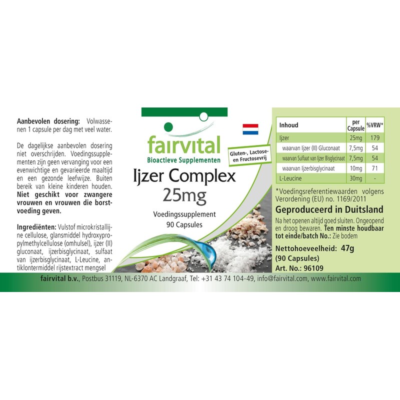 Fairvital Iron Complex 25 mg Capsules – High Dose –
