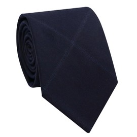 LHXzizizi Ties for Men, Cotton Ties for Men 3.15'' Mens Plaid Neckties for Wedding Party Casual Business Graduation Church (Black Blue)