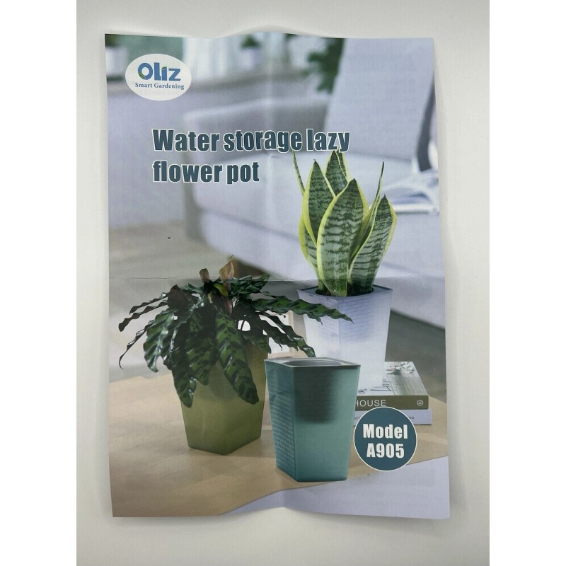 Oliz Self Watering Planter 4-Pack, 6 Inch Plastic Flower Pots