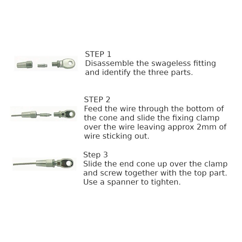 AB Tools 5mm Wire Cable Rope Jaw Rigging Terminal Swageless