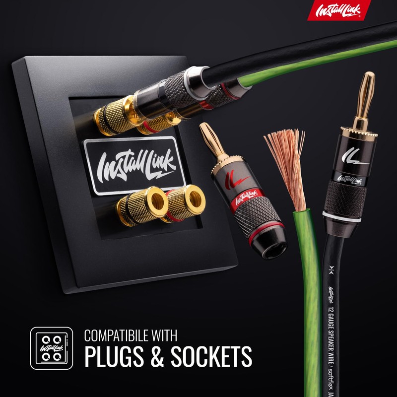 Install Link 12 AWG Gauge Speaker Wire Cable (100 Feet)
