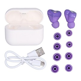 Heart Shaped Wireless Earbuds Cute Stylish HIFI Stereo Sound Built in Mic Bluetooth 5.3 Wireless Headphones with Charging Case and Color Gradient Light Purple