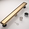 AVSIILE Linear Shower Floor Drain, Brushed Gold 30 Inch 304