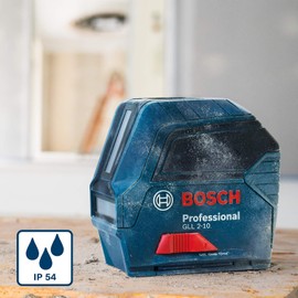 Bosch Professional Livella laser GLL 2-10,laser rosso, da interno, raggio d’azione fino a 10 m, 3x pile AA, custodia protettiva, confezione in cartone