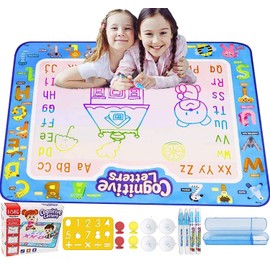 Aqua Magic Doodle Mat 40 x 32 inch Extra Large Water Drawing Mat, Educational Toys for Kids, Coloring Mat for Kids, Toddlers Boys Girls 3 4 5 6 7 Years Old