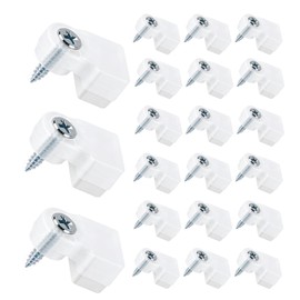 25 Pack Glass Retainer Clips with Screws - Universal Cabinet, Window, Door & Mirror Fixing Clips - Durable Transparent Panel Holder (Clear)