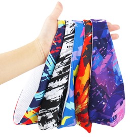 Men's Headband, 3.9 inches (10 cm), Headband, Sweatband, Sports, Smooth, No Tightening, Unisex, Soccer, Baseball, Basketball, Yoga, Various Variations, Colorful, E