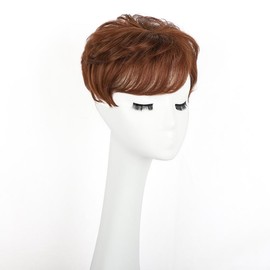 Hair Toppers for Women Short Hair Topper with Bangs Pixie Thining Hair Fluffy Pixie Hair for Women with Bangs Synthetic Hair Pieces for Thinning Hair Side Part Hair Toppers Rose Net 5x6 Inch for Women Daily Use Loose Wave Wig Artificial Wig:_350#