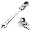 Kyuionty 10 mm Ratchet Wrench Metric, Flex Head Combination Wrench