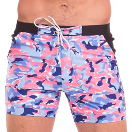 TADDLEE Sexy Mens Swimwear Swimsuits Plus Size Long Basic Camo Swim Board Shorts(L)