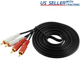 Universal 2 RCA to 2 RCA RCA Cable, Male Stereo Audio Patch Coaxial L/R Cable Cord Plug US