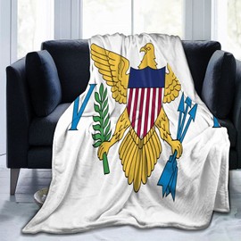 Flag of United States Virgin Islands Flannel Fleece Throw Blankets for Bed Sofa Living Room Soft Blanket Warm Throw Blanket