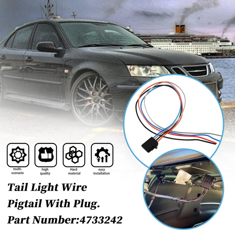 XYgdhqpt 4733242 Tail light harness for Saab 9-3 4 door