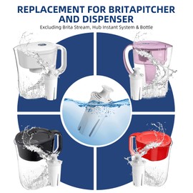 Water Filter Replacement for Brita Pitchers and Diapensers,3 Packs Water Filters fits for Brita OB03, Classic 35557, Mavea 107007 by APPLIANCEMATES