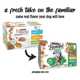 Purina Beneful Freshly Prepared Blends Wet Dog Food Variety Pack with Beef, Chicken, or Lamb Dog Food - (Pack of 12) 10 oz. Tubs