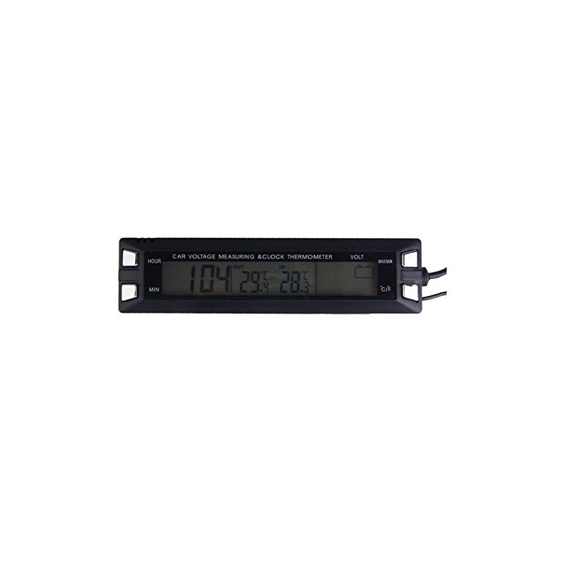 BW Digital LCD Display Car Clock with Thermometer/voltage Monitor With