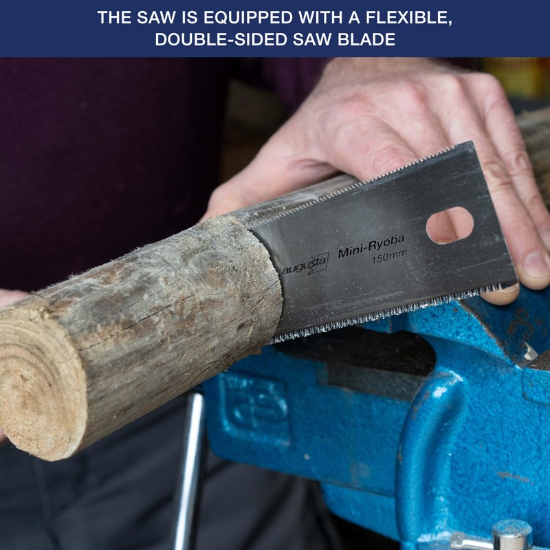 Augusta-Heckenrose Japanese Saw Mini-Ryoba - Traditional Saw with Ergonomic 2-Component