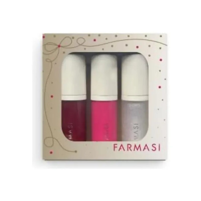 Set Lip Plumper Farmasi Rosa 3 Unidades Hidratante Acabado Brillante