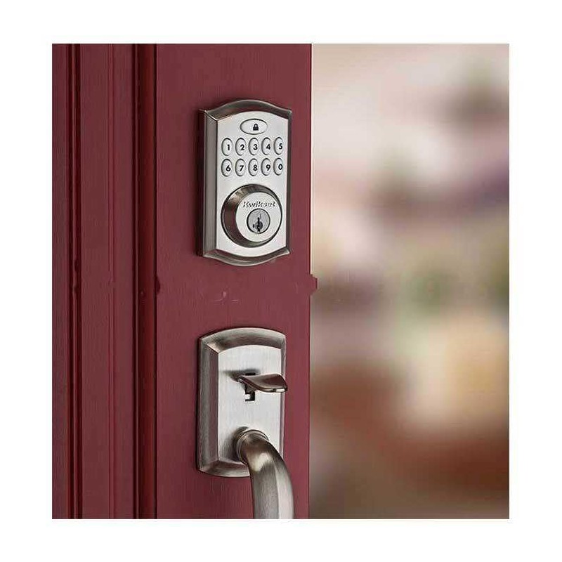 Kwikset 9260TRL-15S Traditional SmartCode Keypad Electronic Deadbolt SmartKey Satin Nickel