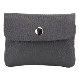 SH Leder Alba B087 Real Leather Small Handy Party Disco Card Holder Purse Travel Sport Holiday Compact Lifestyle Unisex 11 x 6.90 cm, darkgray, XS, Casual