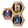 MLCLL Medal Hanger Display - Honeycomb Design, Bamboo Medal Holder,