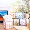 Fourluoo 12 Pack Fall Floral Facial Tissues Cube Boxes 600