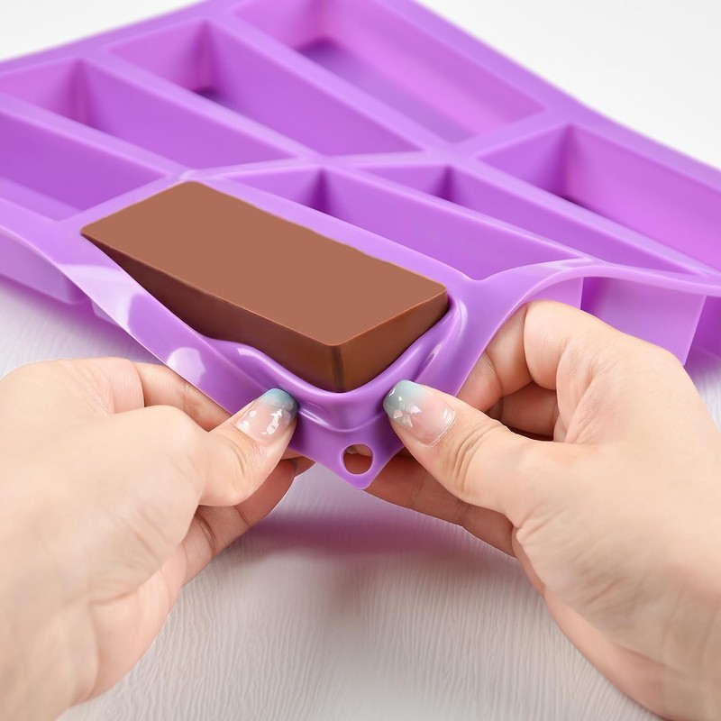ROTDAM Large Rectangle Silicone Mold 2 PCS 8-Cavity Granola Bar