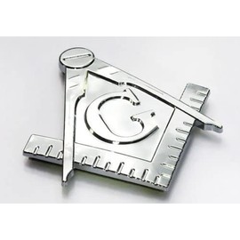 Car Chrome Decals CNPL-Mason Masonic Mason Car Auto Bike 3D Chrome Decal Sticker Emblem Freemasonry