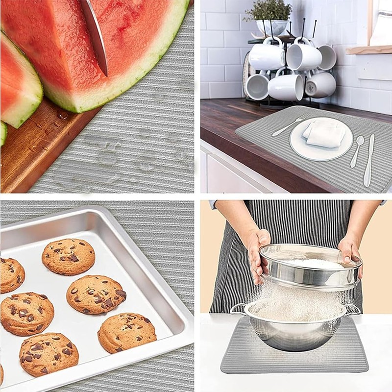 Drying Mat, Antibacterial, Quick-drying Absorbent Mat, Roll-up, Storage, Kitchen, Microfiber,