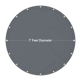 Covers & all Round Tarps, 12 Oz Made of Waterproof Tear and UV-Resistant Fabric, Multipurpose for Pool Patio Garden Equipment Sports Fields (7 Feet, Gray)